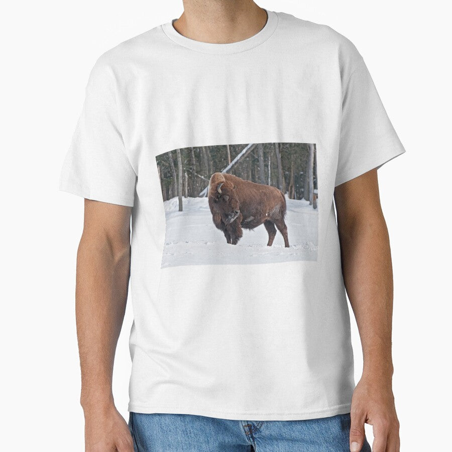 Bison In Snow by Michael Cummings T-Shirts, Hoodie, Sweatshirt | BlankRebels.com (Image 1)