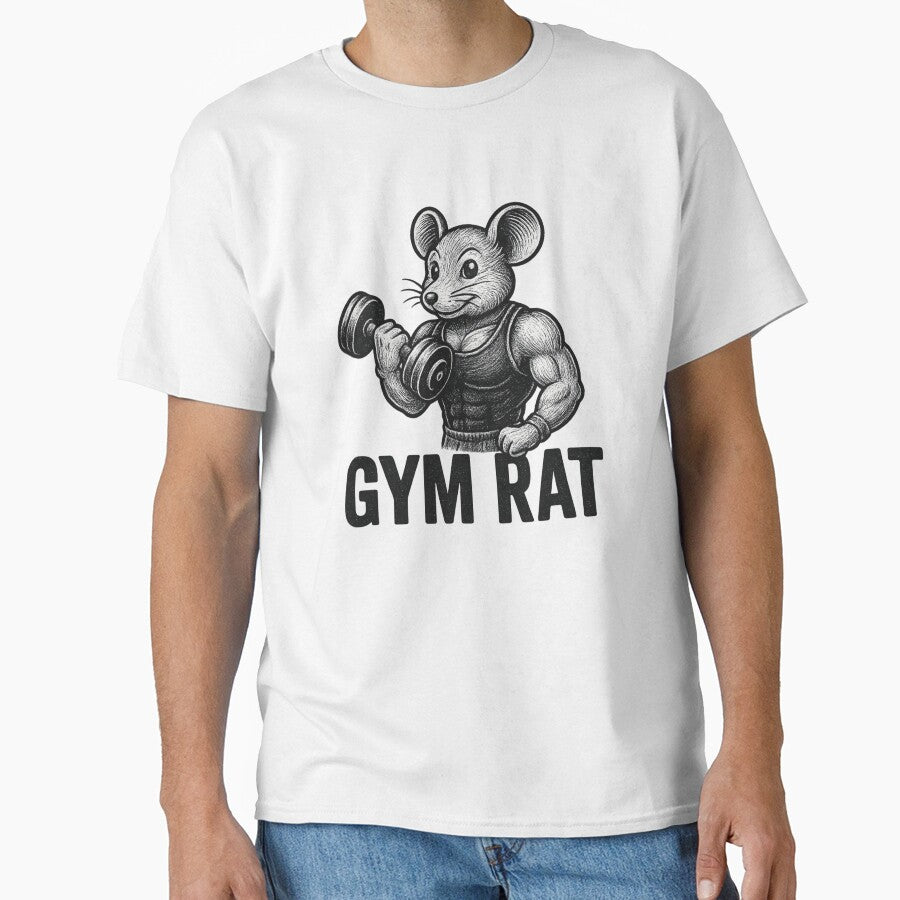 Gym Rat – Muscular Cartoon Mouse Lifting Weights (Vintage Comic Style) by Bobo-fish T-Shirts, Hoodie, Sweatshirt (Image 1)