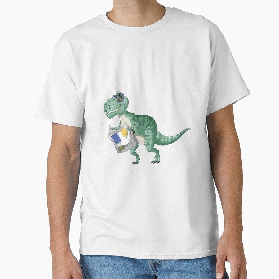 Dinosaur Reading Newspaper by mark-co T-Shirts, Hoodie, Sweatshirt | BlankRebels.com (Image 1)