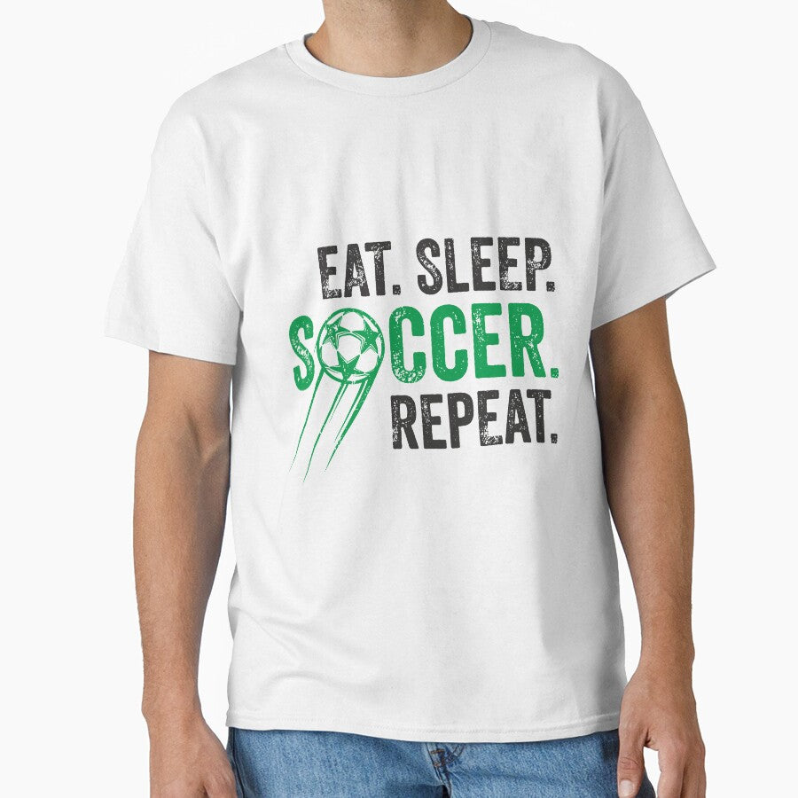 Eat Sleep Soccer Repeat Funny T-shirt Sports Ball Gifts by lxmag