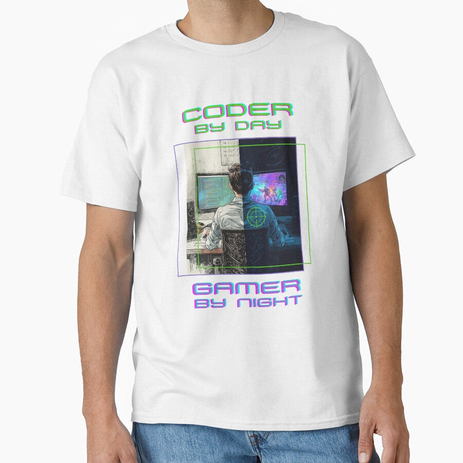 Coder by day gamer by night by FatBirdie T-Shirts, Hoodie, Sweatshirt | BlankRebels.com (Image 1)