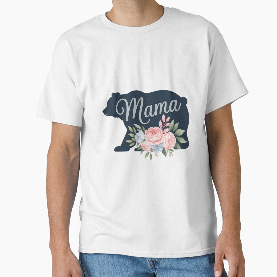 Mama Bear Flowers Cool Nice Mothers Day Idea for Mother Moms by EllenJast T-Shirts, Hoodie, Sweatshirt (Image 1)