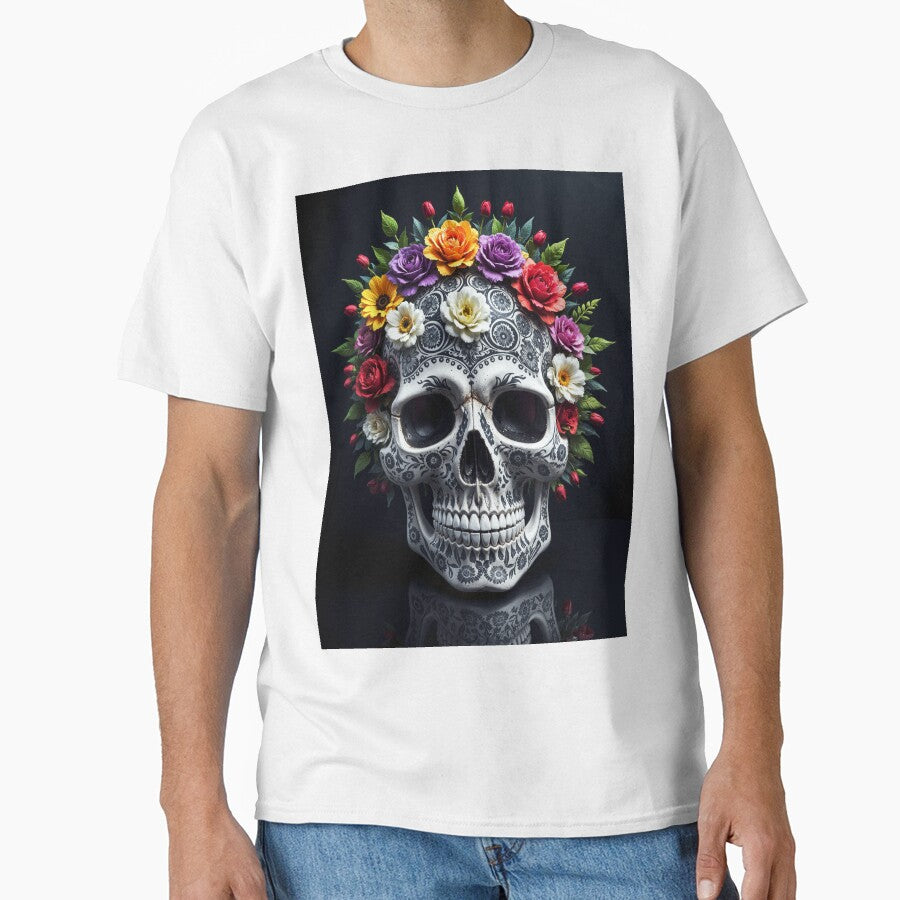 Porcelain Skull Blooming with Roses by Grafititee T-Shirts, Hoodie, Sweatshirt | BlankRebels.com (Image 1)