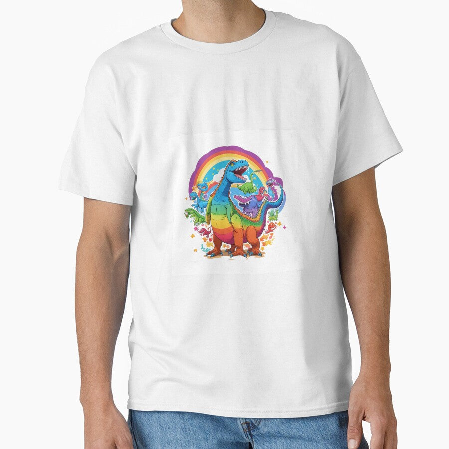 A cute clipart of rainbow coloured dinosaurs.. by Vegasstickers T-Shirts, Hoodie, Sweatshirt | BlankRebels.com (Image 1)