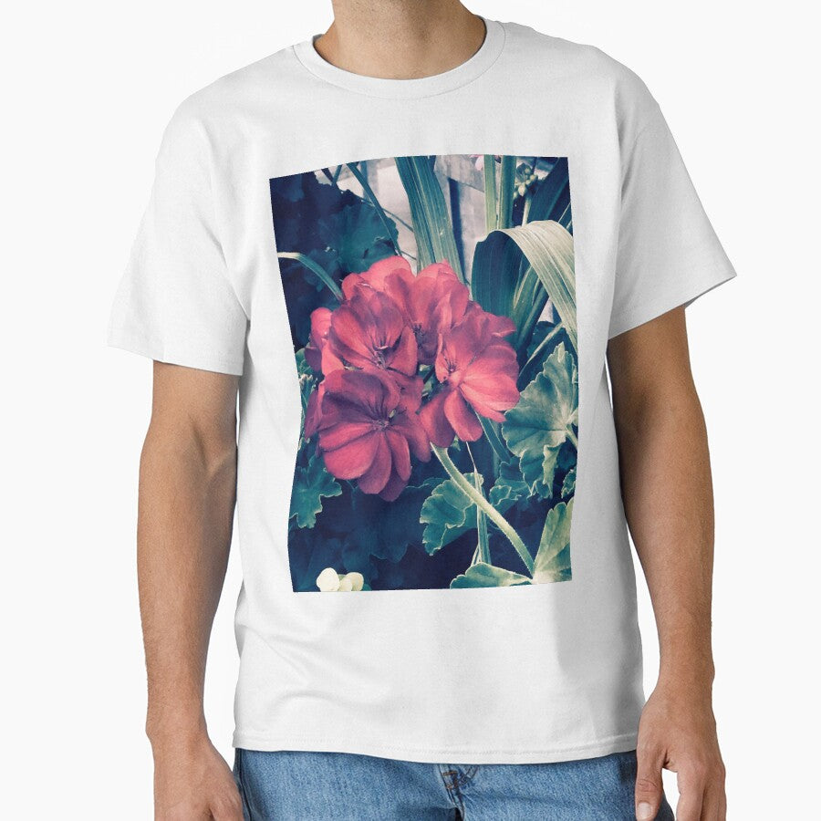 aesthetic ethereal vintage photography of red flower green leaves by sielexis T-Shirts, Hoodie, Sweatshirt (Image 1)