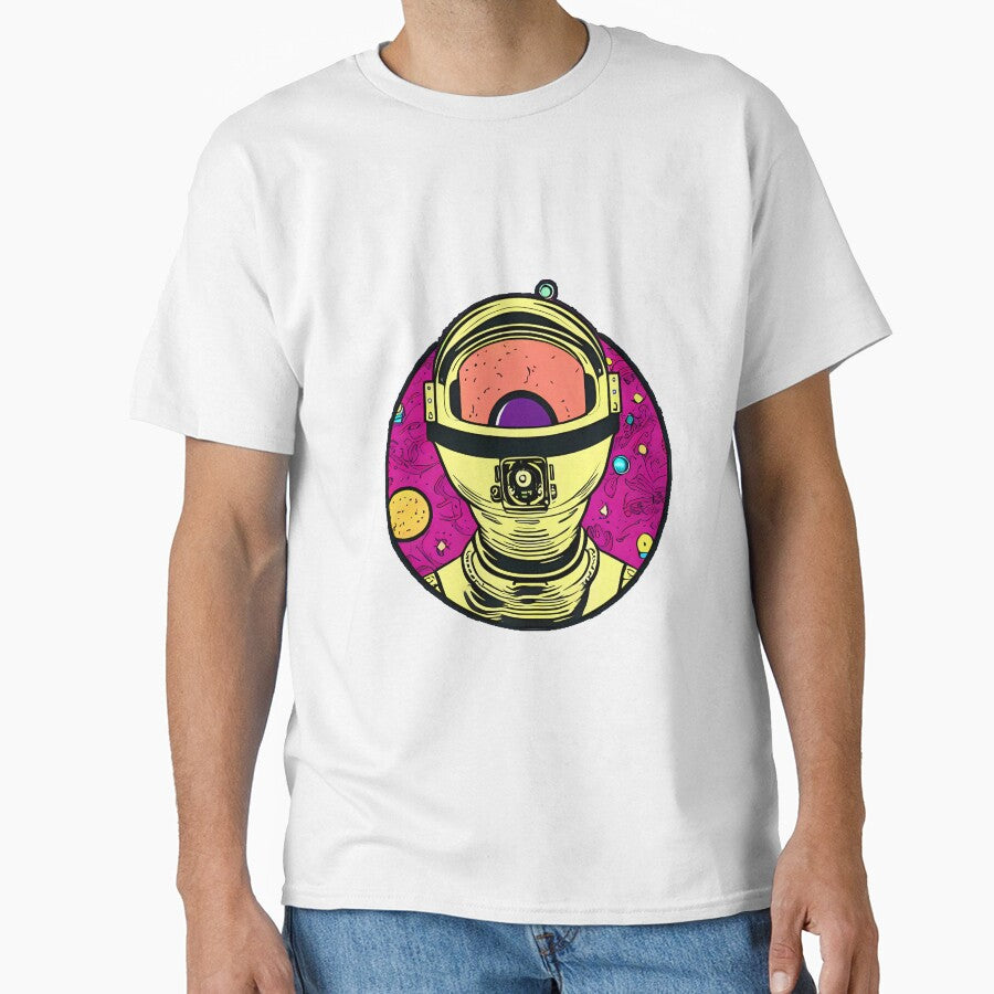 Astronaut Head On Colorful Abstract Background by nuel-art T-Shirts, Hoodie, Sweatshirt | BlankRebels.com (Image 1)