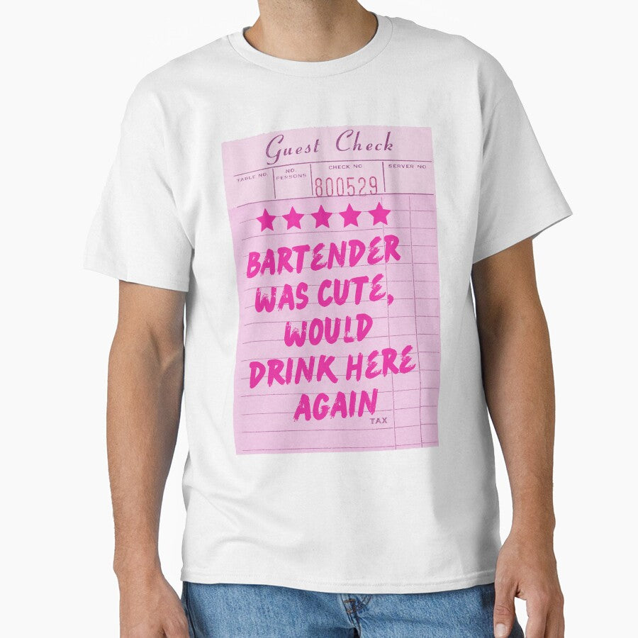 Funny Drinking Quote - Bartender was cute by Zaddie A T-Shirts, Hoodie, Sweatshirt | BlankRebels.com (Image 1)