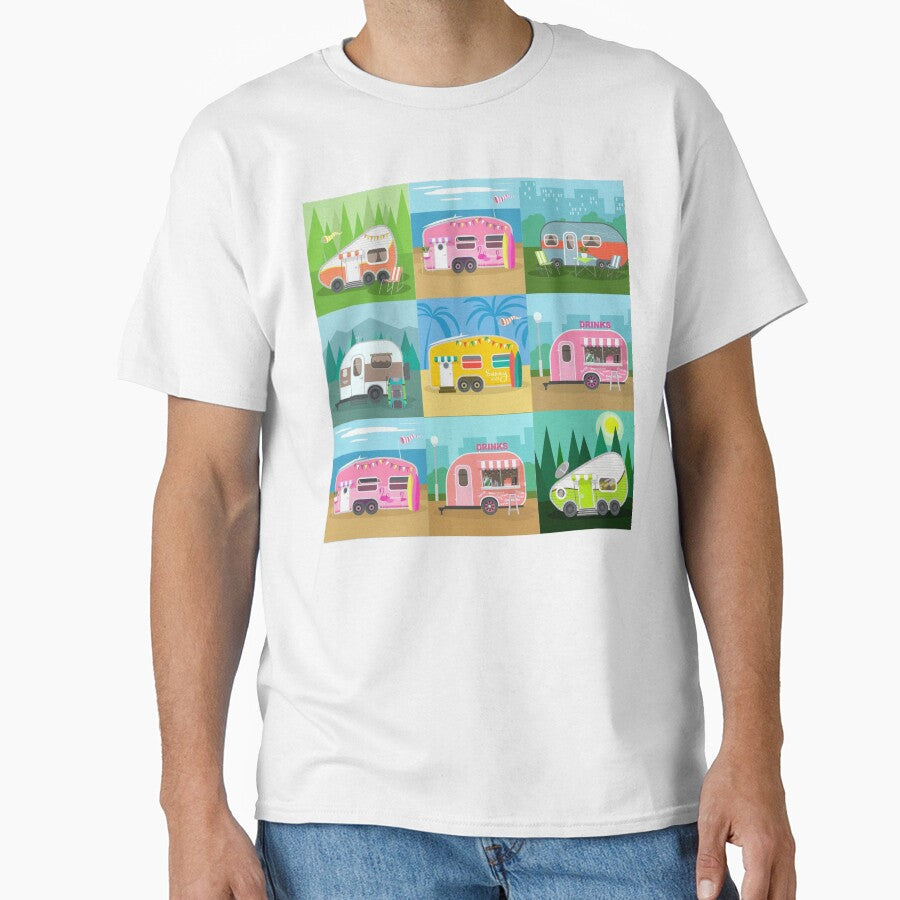 Camping trailer caravan pattern by skylove94 T-Shirts, Hoodie, Sweatshirt | BlankRebels.com (Image 1)
