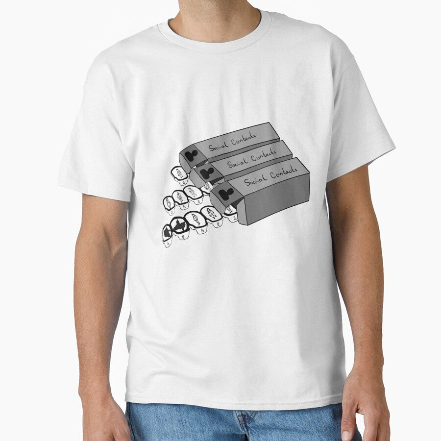 Disposable Social Contacts – Satirical Commentary Sticker by Cosmic-Meadows T-Shirts, Hoodie, Sweatshirt (Image 1)