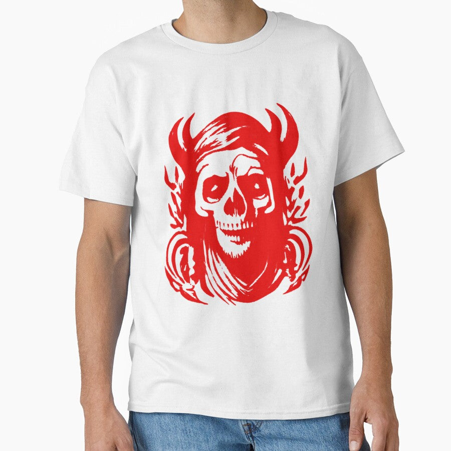 Red Horned Demon Skull by margaridroso T-Shirts, Hoodie, Sweatshirt | BlankRebels.com (Image 1)