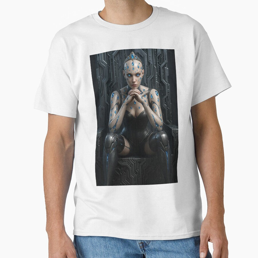 Cybernetic woman futuristic crown gemstones by CathryneDelamort T-Shirts, Hoodie, Sweatshirt | BlankRebels.com (Image 1)