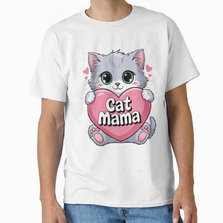 Cute Cat Mama – Kawaii Kitty Heart Gift by EpicMediaShop T-Shirts, Hoodie, Sweatshirt | BlankRebels.com (Image 1)