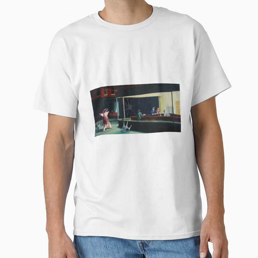 Banksy Nighthawks Anteater Edward Hopper by bufumofo T-Shirts, Hoodie, Sweatshirt | BlankRebels.com (Image 1)