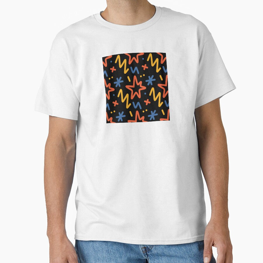 Abstract simple minimal line doodle colorful scribble pattern by TNwandesignart T-Shirts, Hoodie, Sweatshirt (Image 1)