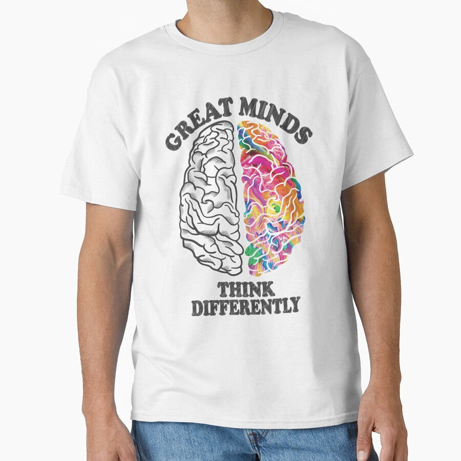 Great Minds Think Differently - Analytic Creative Brain Left Right by TheInkElephant