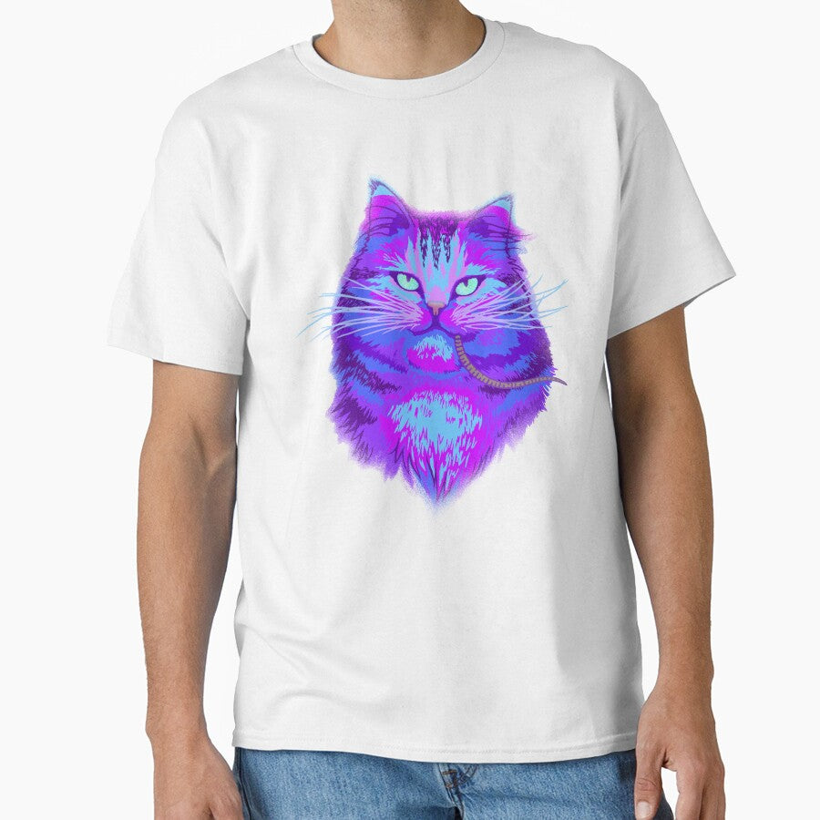 Cheeky grinning tabby cat with mouse - Funny colorful design for meowy cat lover by Scolliecat T-Shirts,... (Image 1)