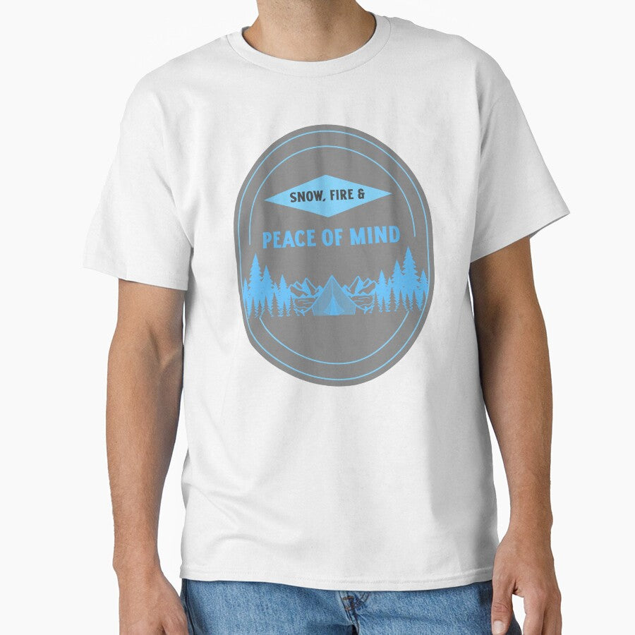 Snow Fire & Peace of Mind – Winter Camping Badge for Outdoor Enthusiasts by FusionTeeDesign T-Shirts, Hoodie,... (Image 1)