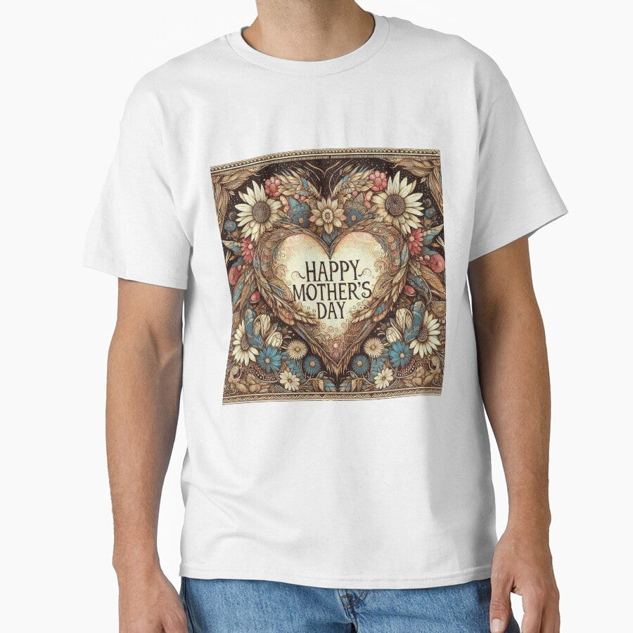 Mothers Day Feather Heart Floral Flower by Illuministique T-Shirts, Hoodie, Sweatshirt | BlankRebels.com (Image 1)