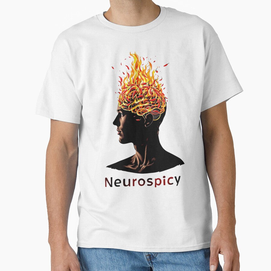 Neurospicy Brain on Fire - Neurodivergent Pride ADHD Autism Design by Sinfulchicken T-Shirts, Hoodie, Sweatshirt (Image 1)