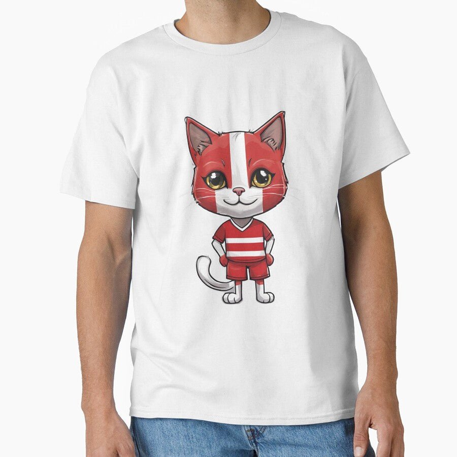 DENMARK Sports Team: a Cat wearing colours of Danish Flag Dannebrok D25 by PerfectDay2Play
