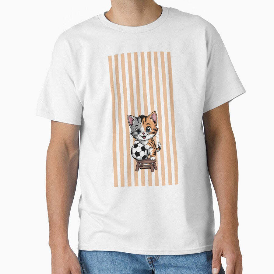 Cute Soccer Cat – Kawaii Kitten Playing Football Cartoon by zazastore