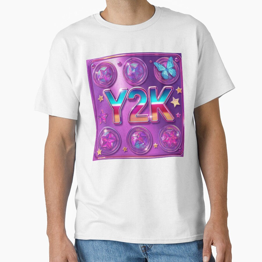 Y2K Aesthetic Gradient | Holographic Chrome Butterfly Art by Esterlane T-Shirts, Hoodie, Sweatshirt (Image 1)