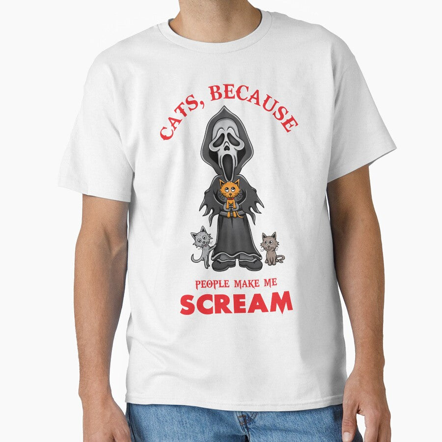 Ghostface from Scream loves his cats. by Jamie Swimm