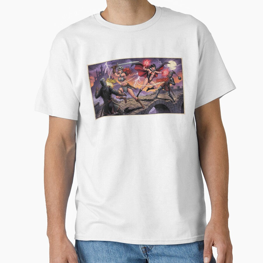 Red Sonja and Vampirella Fight by Solace Sparkles T-Shirts, Hoodie, Sweatshirt | BlankRebels.com (Image 1)