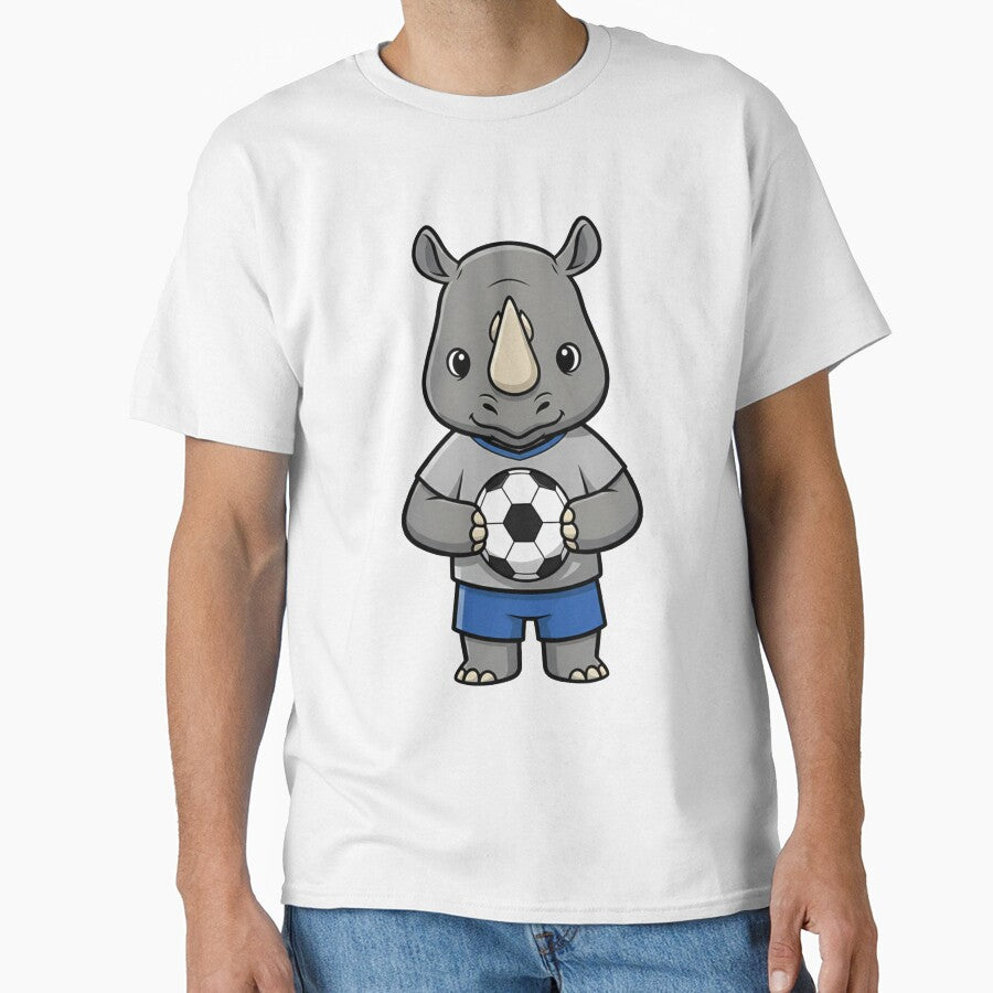 Rhino Soccer Player Mascot Cartoon by k3rstman1