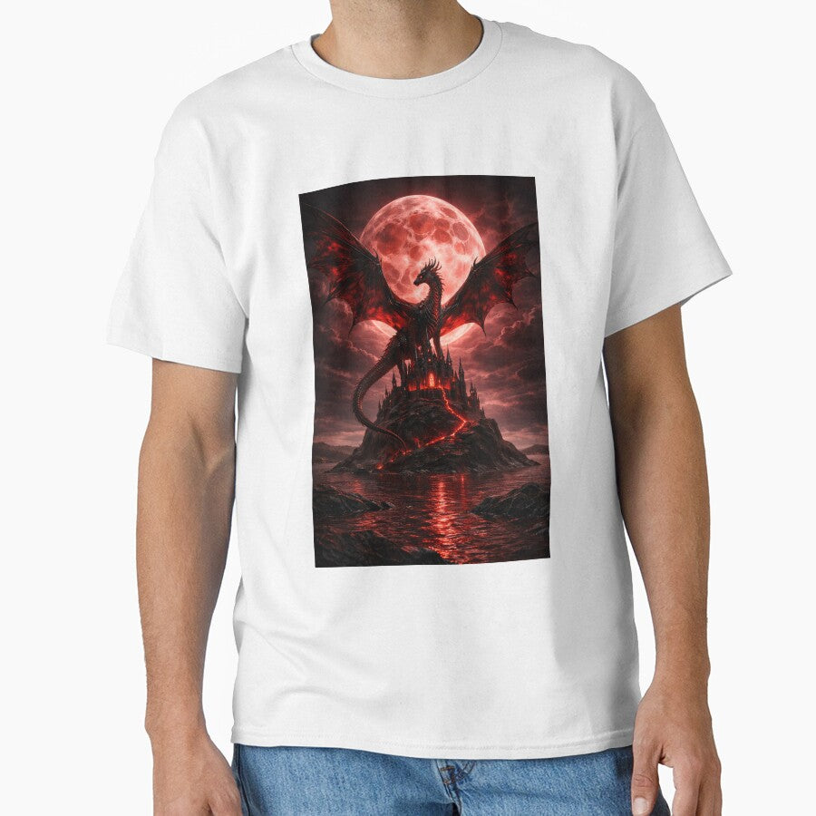 Blood Moon Dragon – Dark Gothic Fantasy Castle Art by DrakariArt T-Shirts, Hoodie, Sweatshirt | BlankRebels.com (Image 1)