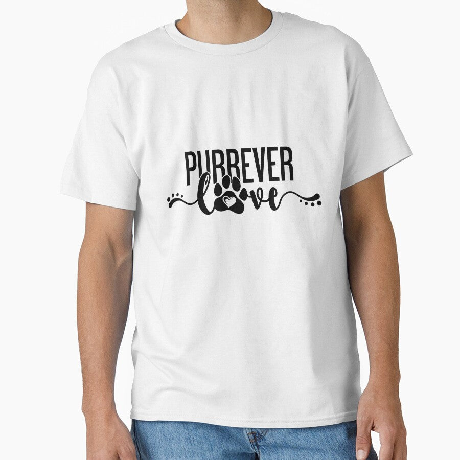 Funny and Love Cat Gifts for Woman and Cat Mom "Purrever Love" by teemeaning T-Shirts, Hoodie, Sweatshirt (Image 1)