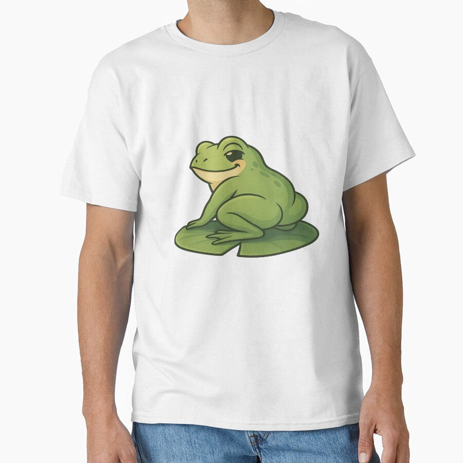 Smug Frog Meme Sticker – Funny Cute Cartoon Frog Butt Lily Pad T-Shirts, Hoodie, Sweatshirt