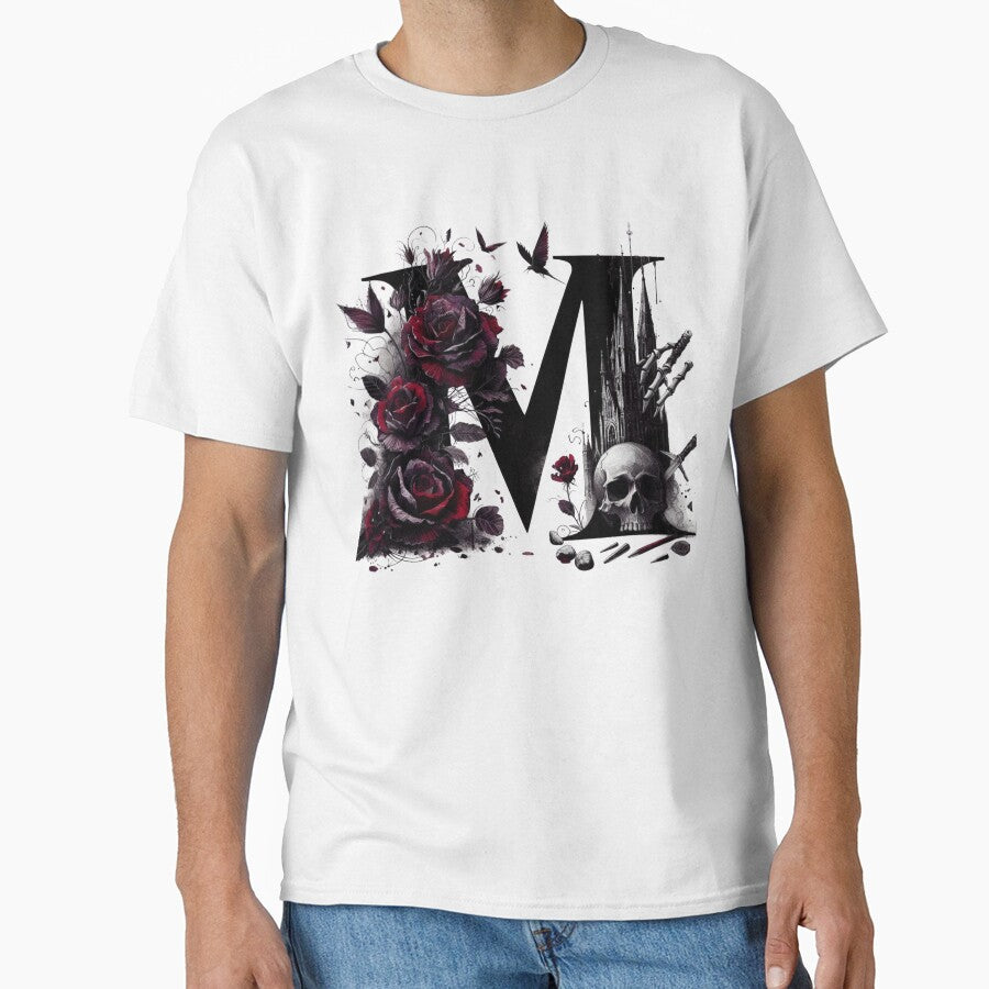 Gothic Halloween Skull and Roses M by CultDigHoriz T-Shirts, Hoodie, Sweatshirt | BlankRebels.com (Image 1)
