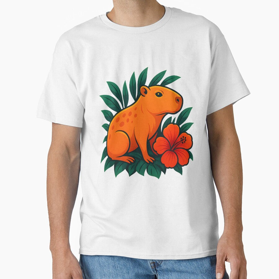 Tropical Capybara • Vibrant Jungle Illustration T-Shirts, Hoodie, Sweatshirt