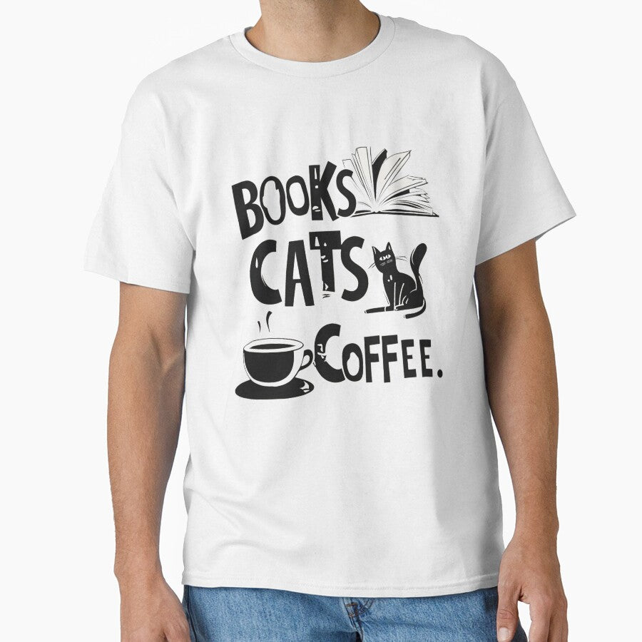 Books, Cats, and Coffee by HellaDopeOrca T-Shirts, Hoodie, Sweatshirt | BlankRebels.com (Image 1)