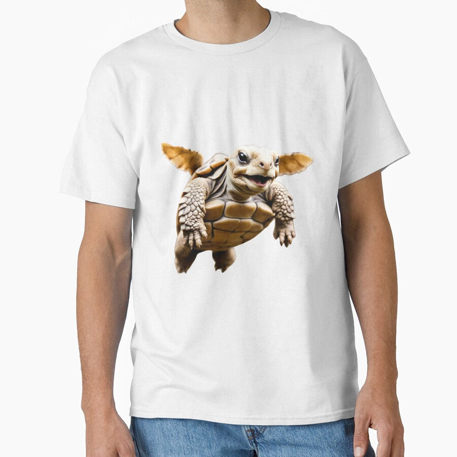 A Sulcata tortoise flies with a smiling face by gao7650