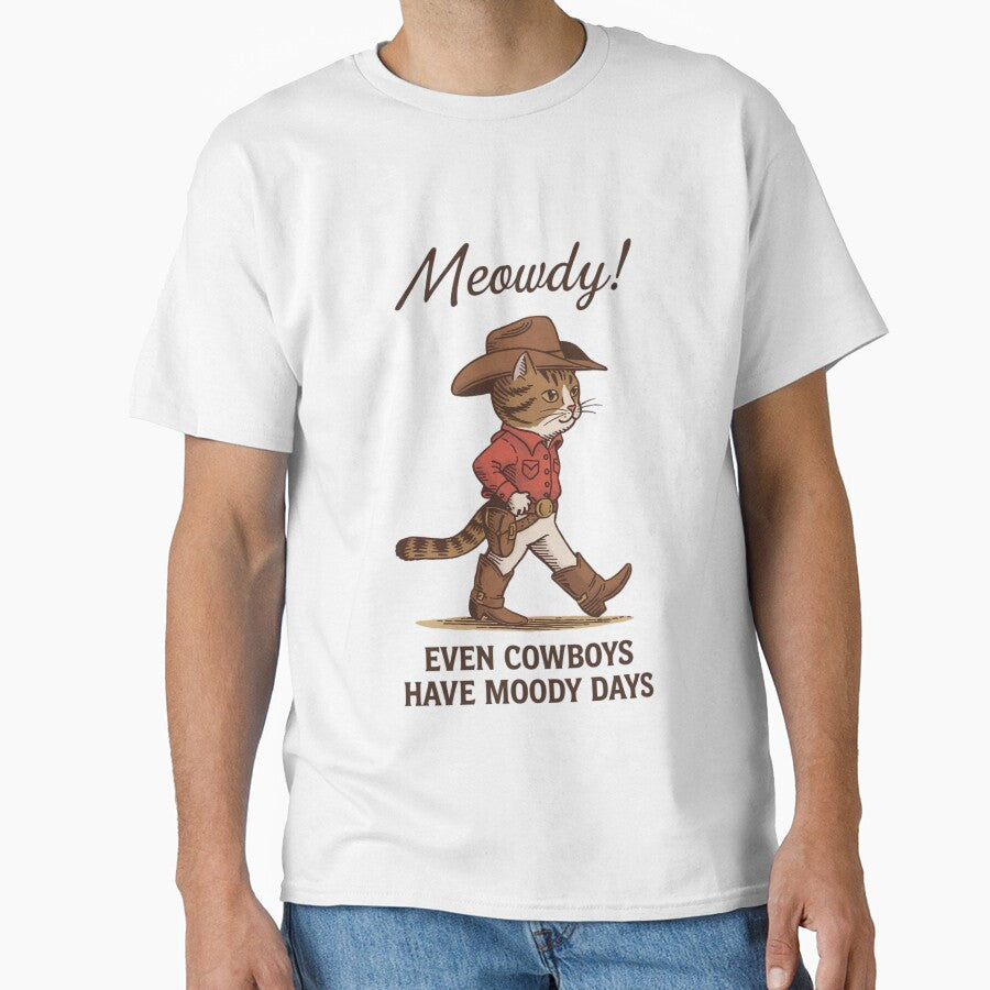 Meowdy Cowboy Cat - Moody Days Design by Charlietule T-Shirts, Hoodie, Sweatshirt | BlankRebels.com (Image 1)