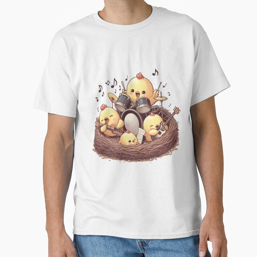 Cute Baby Chicken Rockstar Band by İlker Berk Ergan T-Shirts, Hoodie, Sweatshirt | BlankRebels.com (Image 1)