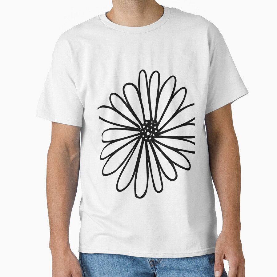 Aesthetic Daisy Minimalist Line Art by synthesizer T-Shirts, Hoodie, Sweatshirt | BlankRebels.com (Image 1)