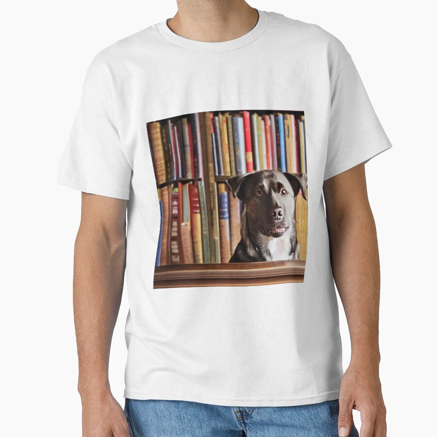 DOG IN LIBRARY by Megh Trivedi T-Shirts, Hoodie, Sweatshirt | BlankRebels.com (Image 1)