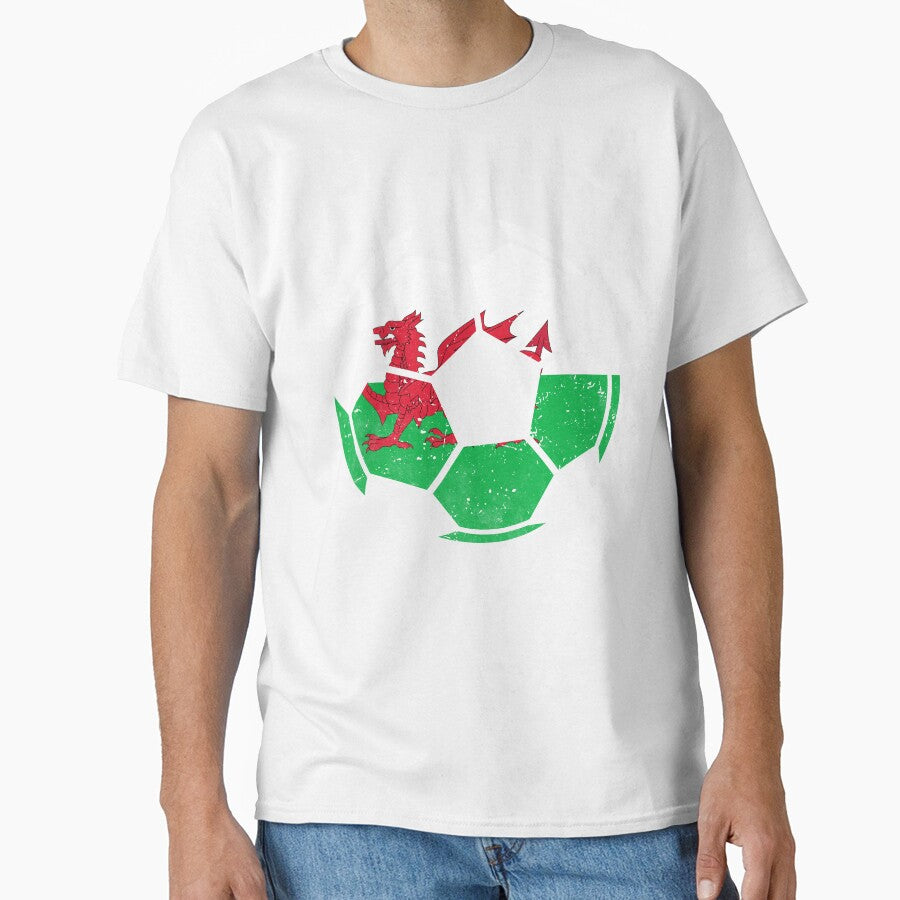Wales Soccer Ball Flag Jersey Welsh Football Fan by EIMgraphic