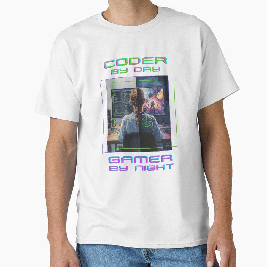 Coder by day gamer by night woman by FatBirdie T-Shirts, Hoodie, Sweatshirt | BlankRebels.com (Image 1)
