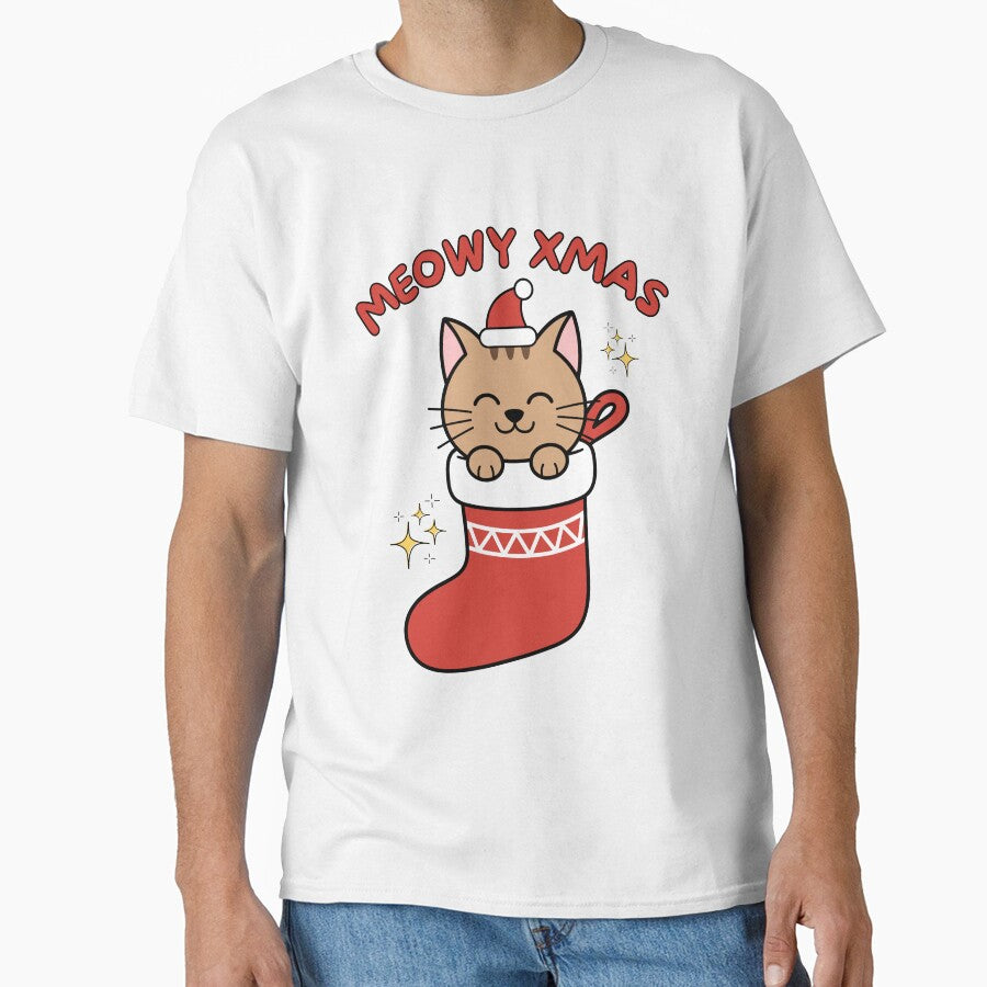 Meowy Xmas Kawaii Cat – Cute Christmas Pun T-Shirt & Hoodie Design by zvizdetss Sweatshirt | BlankRebels.com (Image 1)
