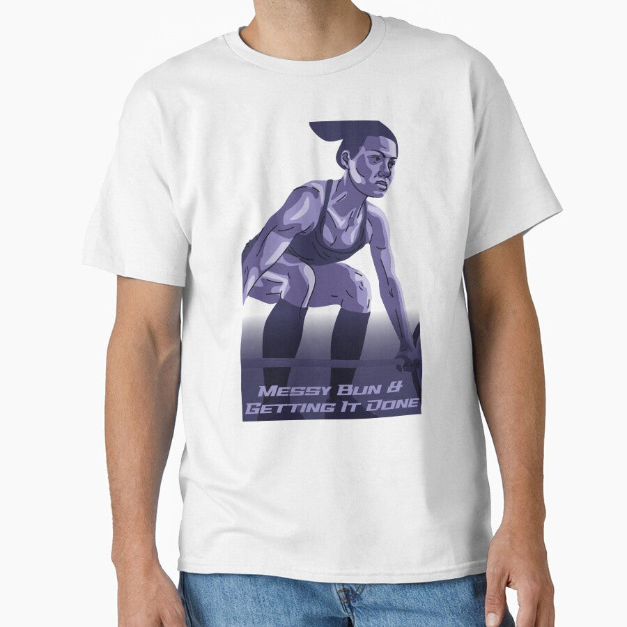 Motivational Unisex Heavy Cotton Tee, Perfect for Athletes, Gym Lovers, Casual Wear, Gift for Fitness, Messy... (Image 1)