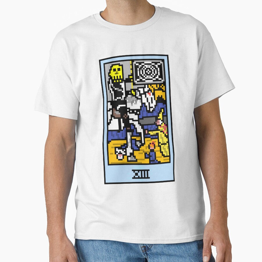 Wait, is this pixel art tarot? Yellow - Major Arcana 'Death' (Design for T-shirt, stickers and other... (Image 1)