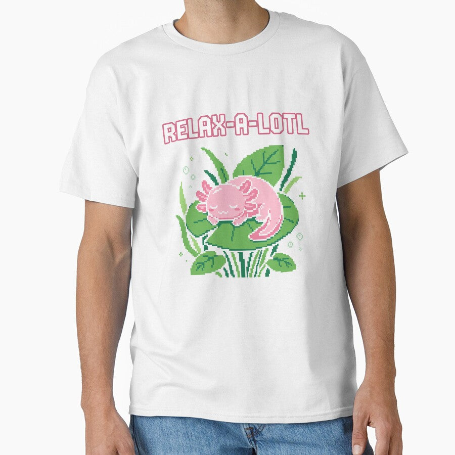 Relax-A-Lotl - Cute Pixel Art Sleeping Axolotl Pun by artistastshirt