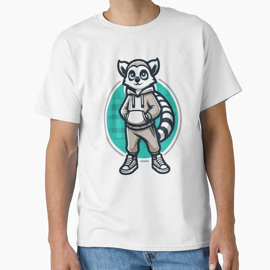 Cool Lemur Character – Cute Streetwear Animal Illustration by Dogandesighn T-Shirts, Hoodie, Sweatshirt (Image 1)