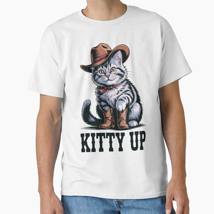 Cowboy Cat Kitty Up Design by designleon19 T-Shirts, Hoodie, Sweatshirt | BlankRebels.com (Image 1)