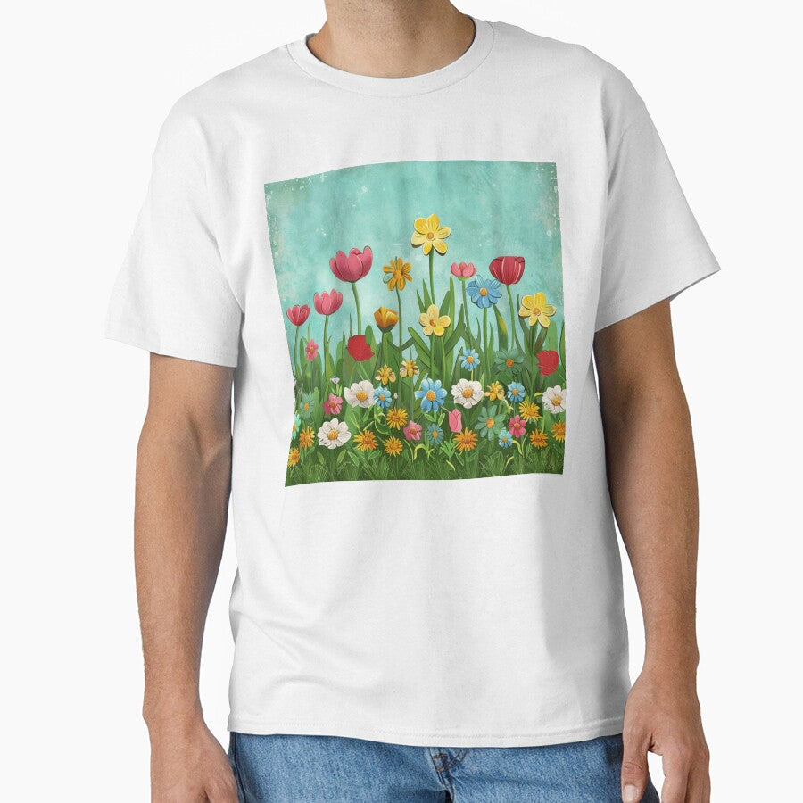 Blue yellow flower pattern by cocomelon168 T-Shirts, Hoodie, Sweatshirt | BlankRebels.com (Image 1)