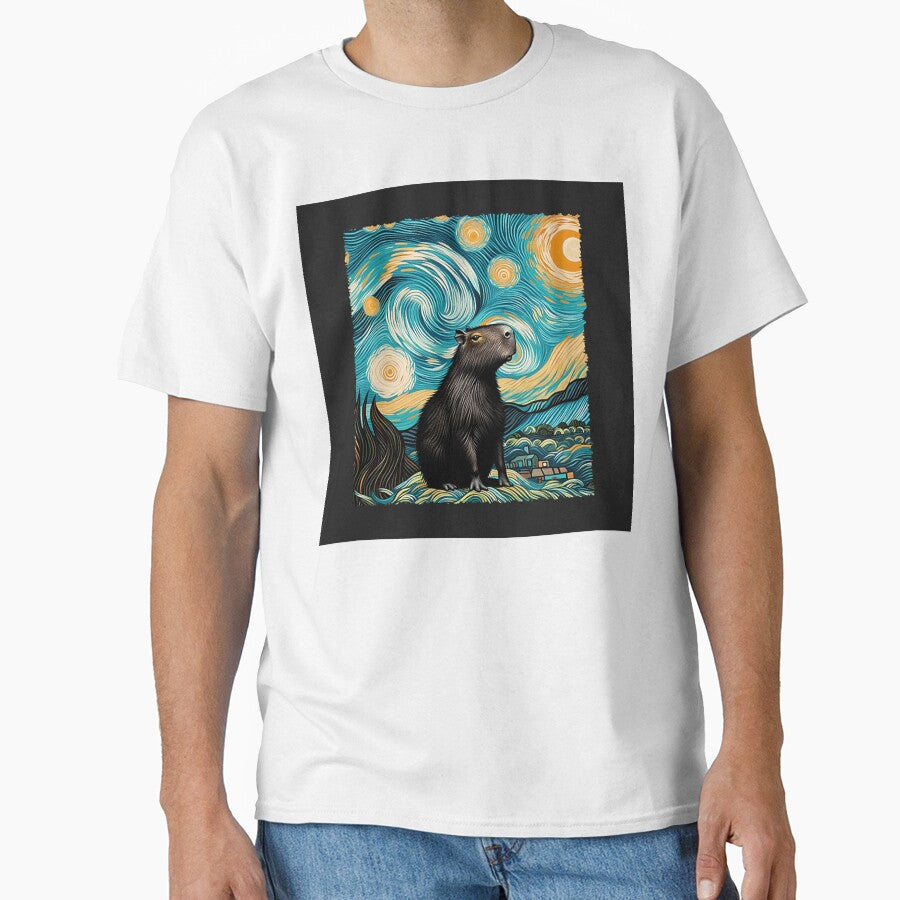 Distressed Capybara Van Gogh – Classic Capybaras Style by Articooler T-Shirts, Hoodie, Sweatshirt | BlankRebels.com (Image 1)